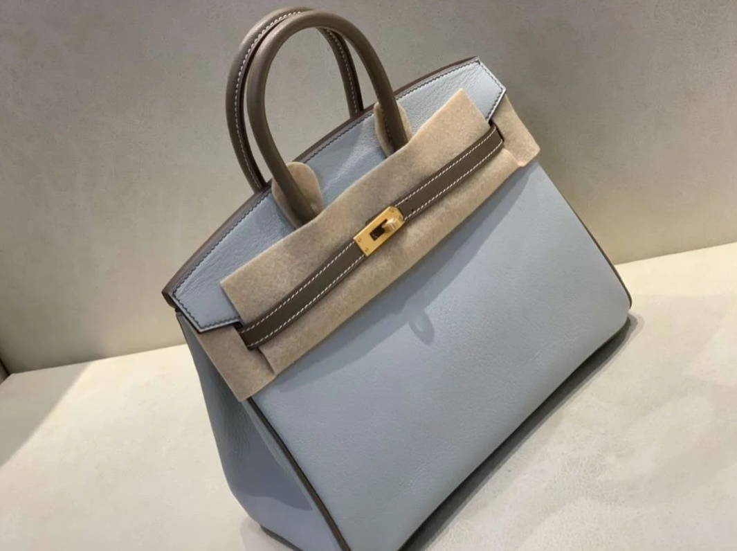 Hermes Birkin 25 Beton Togo Blue For Women 25cm  9.8in