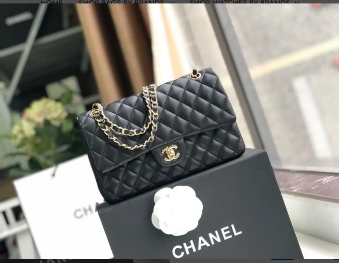 Chanel Classic Flap Bag 25cm Gold Hardware Lambskin Leather Spring/Summer Collection Black