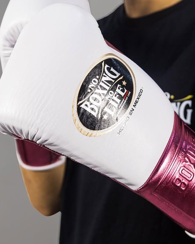 UKmets White, Pink & Yellow Lace-Up Boxing Gloves