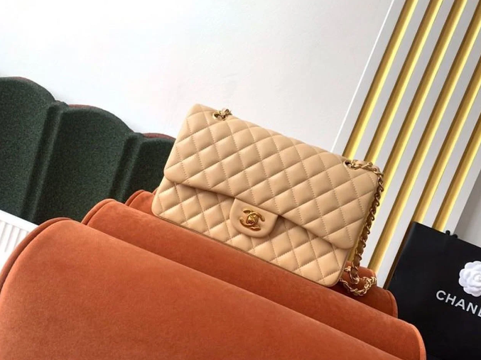 Chanel Classic Flap Bag 25cm Lambskin Leather Spring/Summer Collection Beige