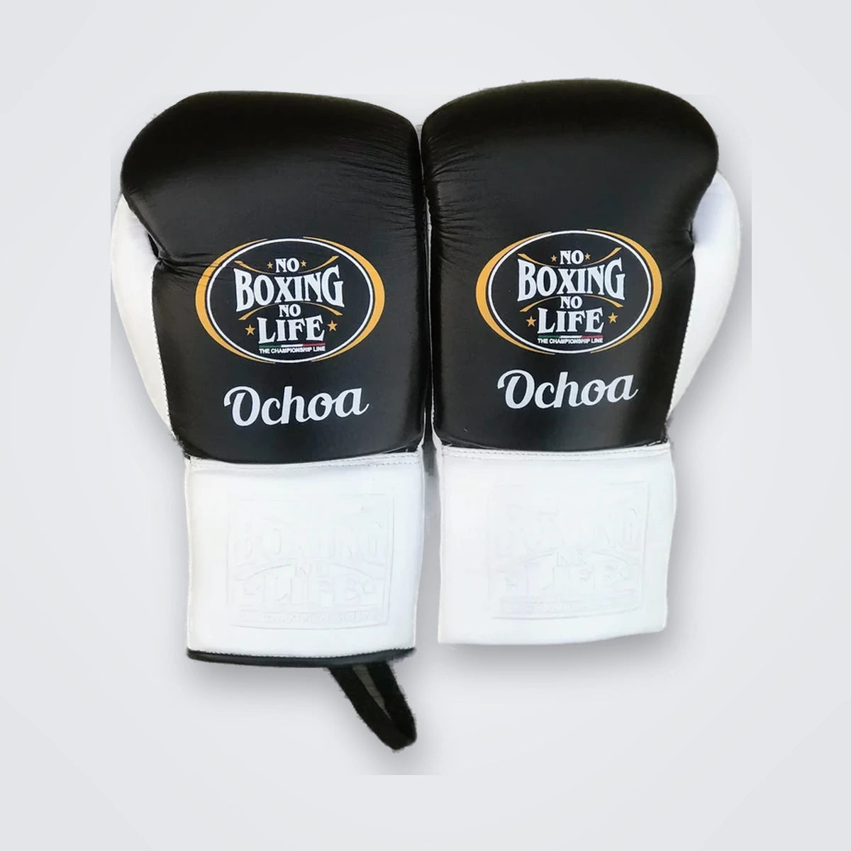 UKmets Custom Boxing Set: Black & White Lace-Up Gloves, Headgear & Groin Guard