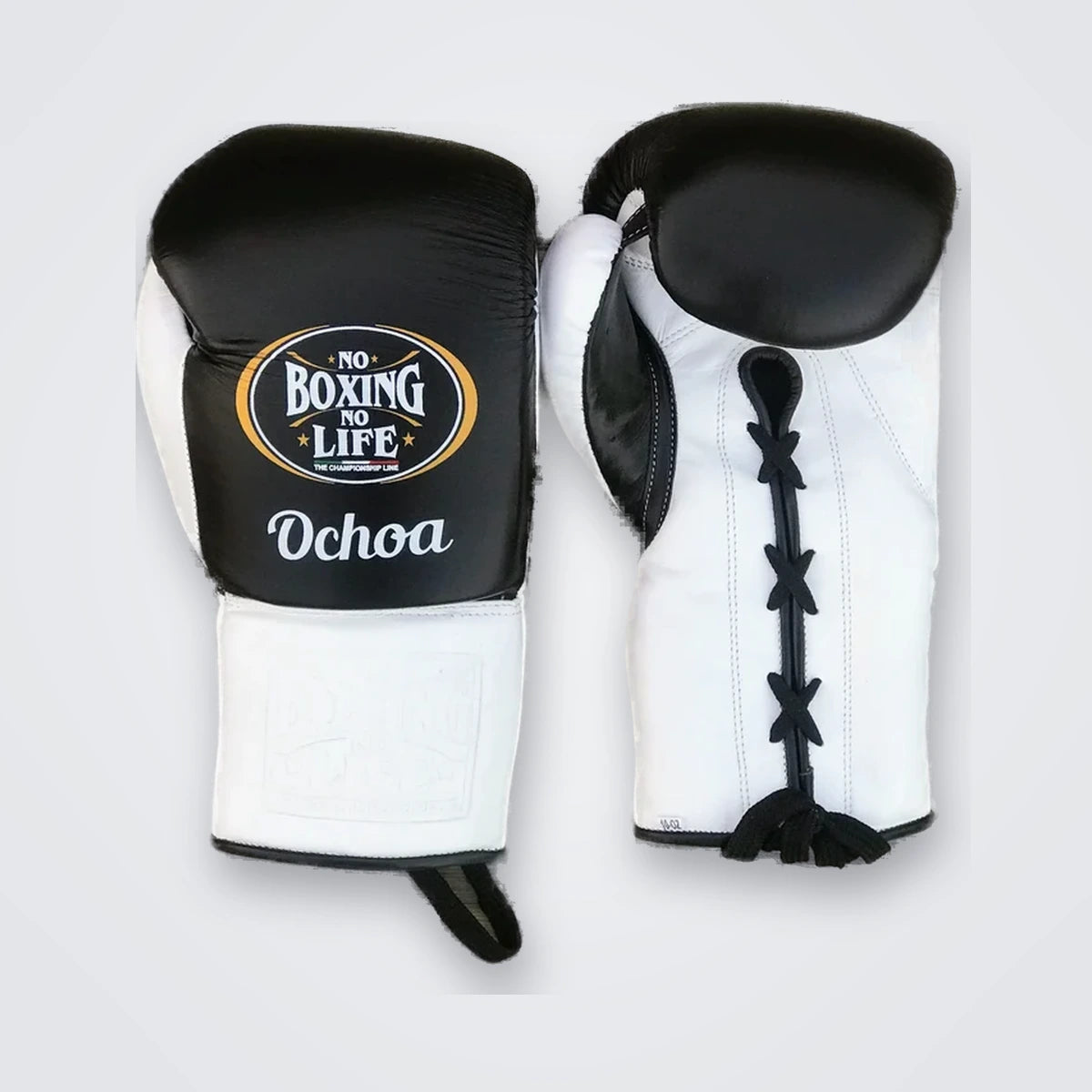 UKmets Custom Boxing Set: Black & White Lace-Up Gloves, Headgear & Groin Guard