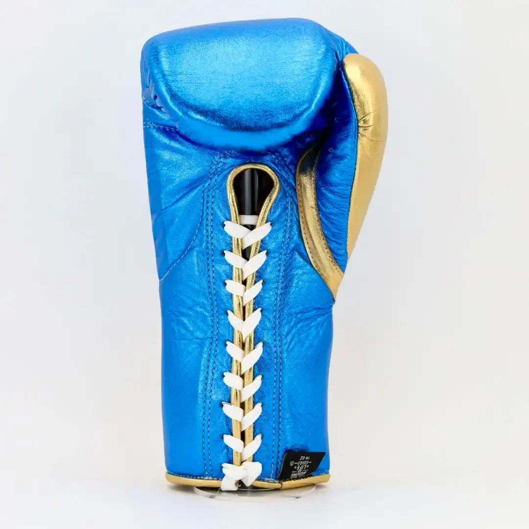 UKmets Blue & Gold Lace-Up Boxing Gloves