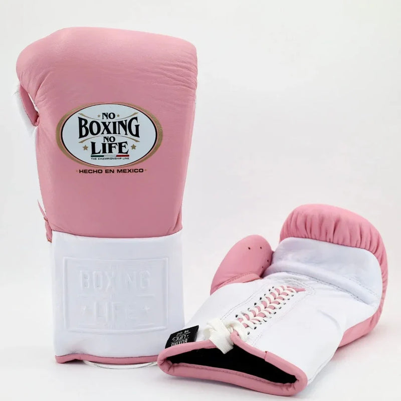UKmets Pink & White Lace-Up Boxing Gloves