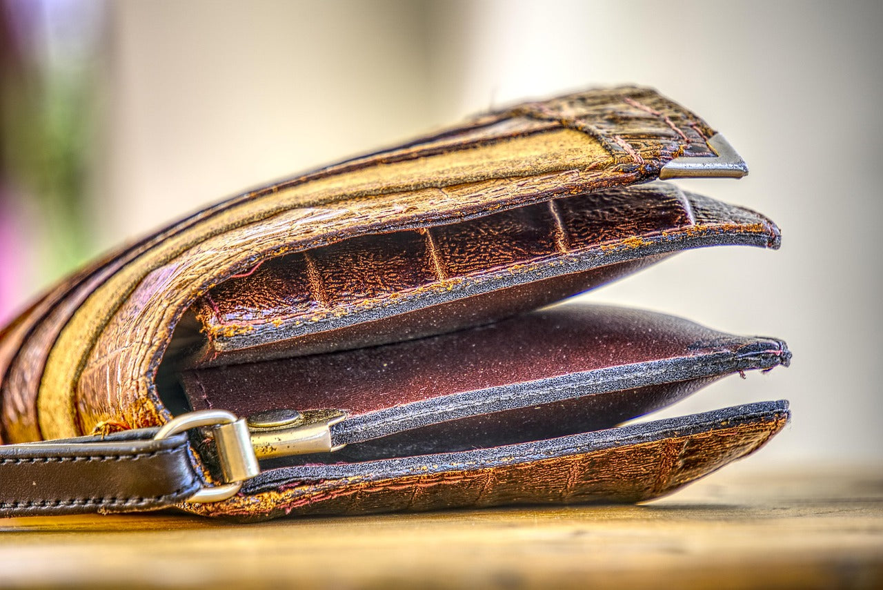 Stacked leather wallets and card cases